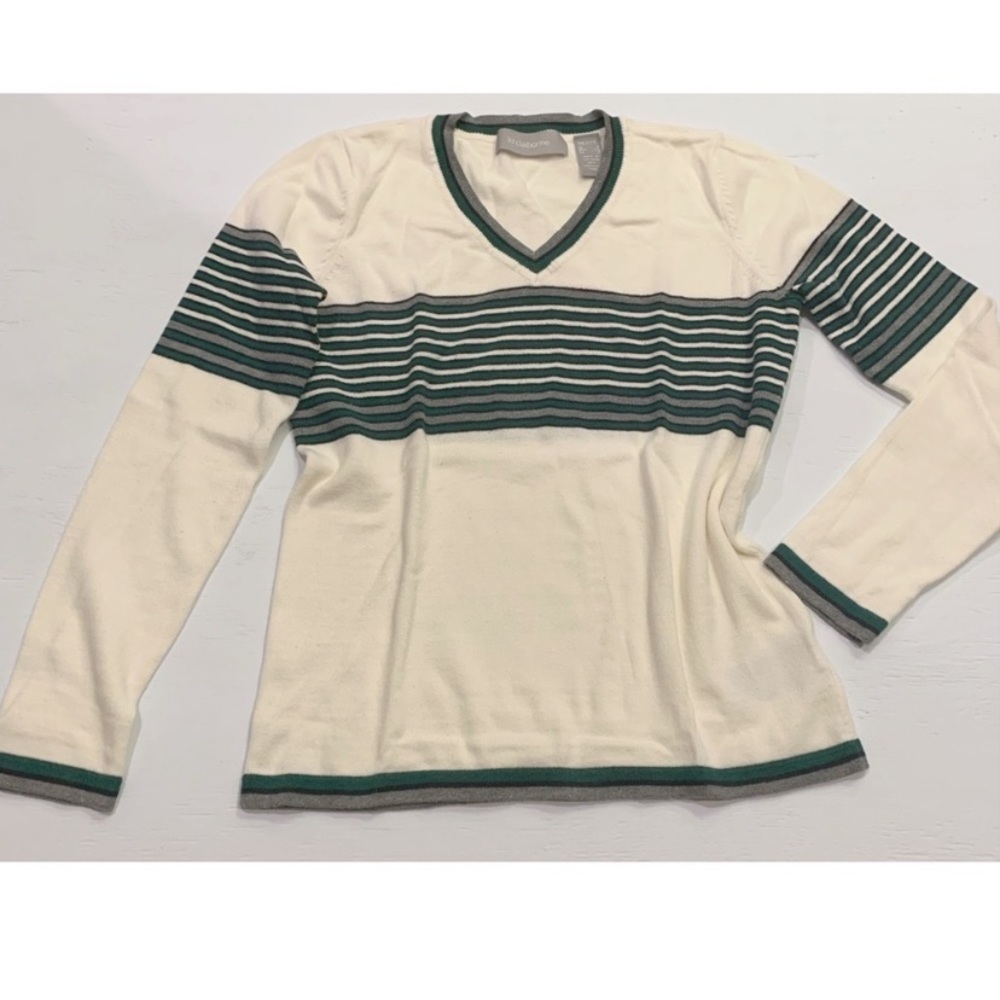 Liz Claiborne Top Long Sleeves retro lightweight ribbed Top sweater Size SP